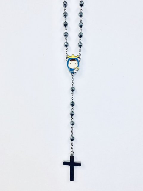 Tiny Saints Rosary - Black (Hematite)