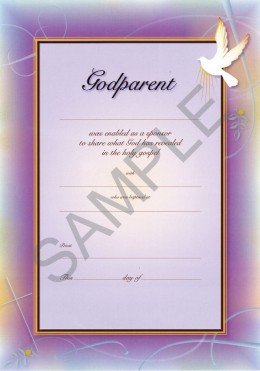 Godparent Certificate Pack of 10 Broughton Publishing