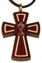 Eucharist Chalice Inlay Bloodwood Wooden Cross