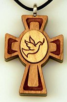 Confirmation Dove medallion wooden cross