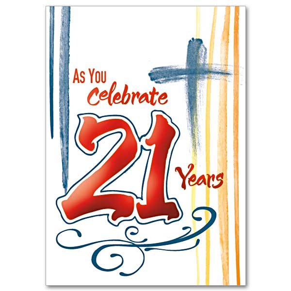 As You Celebrate 21 Years- 21st Birthday Card pack of 5