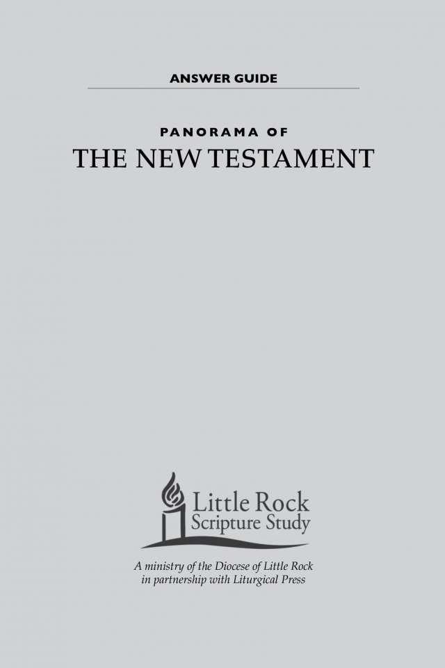 Panorama of the New Testament Answer Guide 