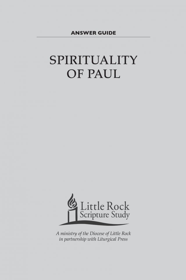 Spirituality of Paul Answer Guide 