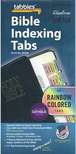 Bible Indexing Tabs Catholic Rainbow   
